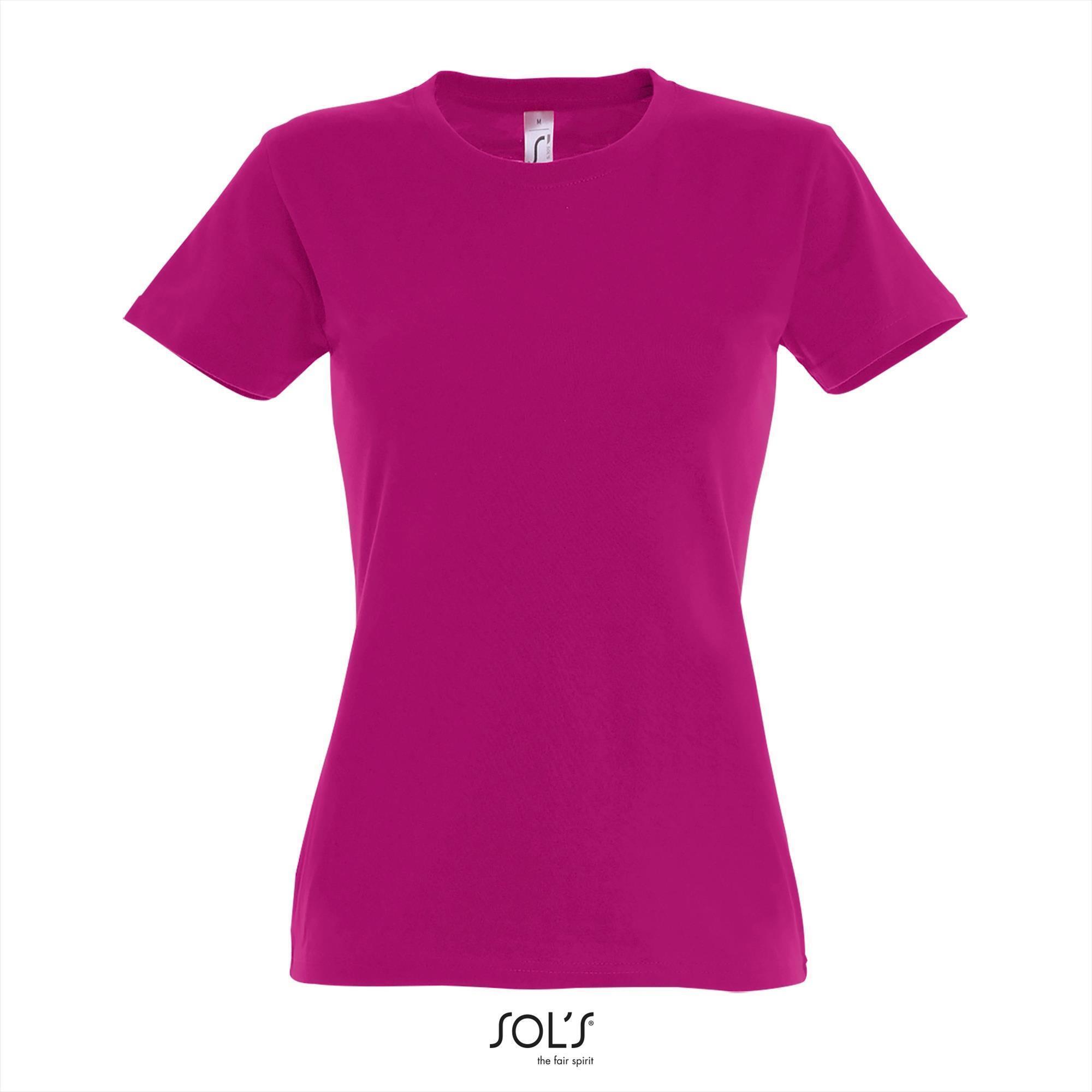 Klassieke dames T-shirt Fuchsia