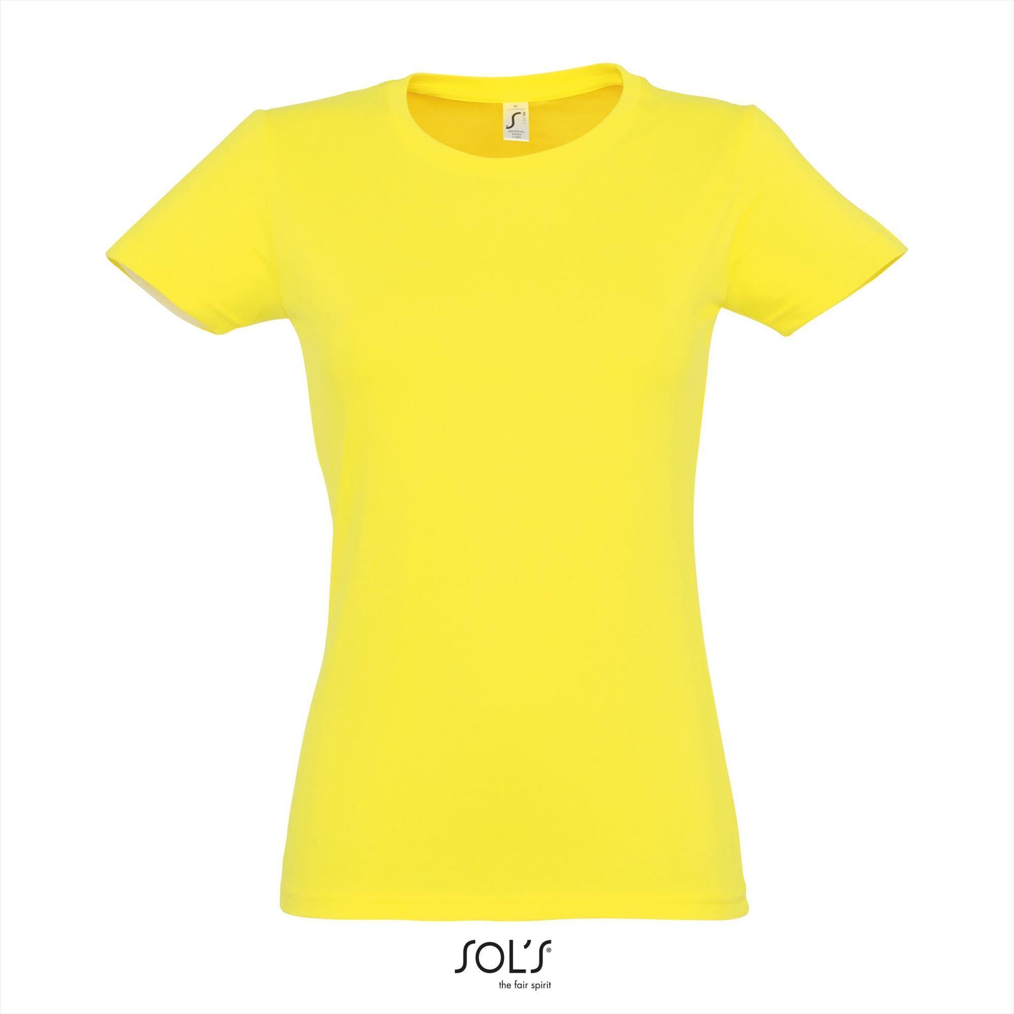 Klassieke dames T-shirt Lemon geel