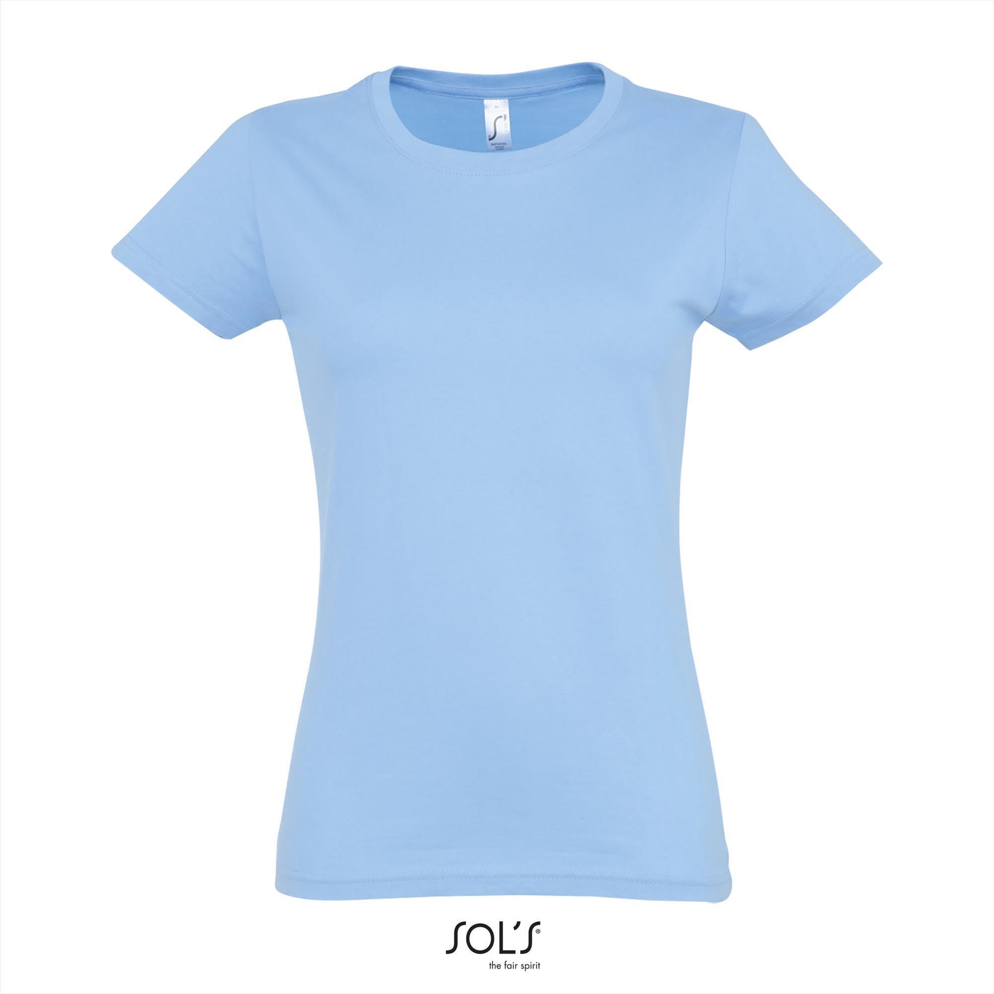Klassieke dames T-shirt sky blue blauw