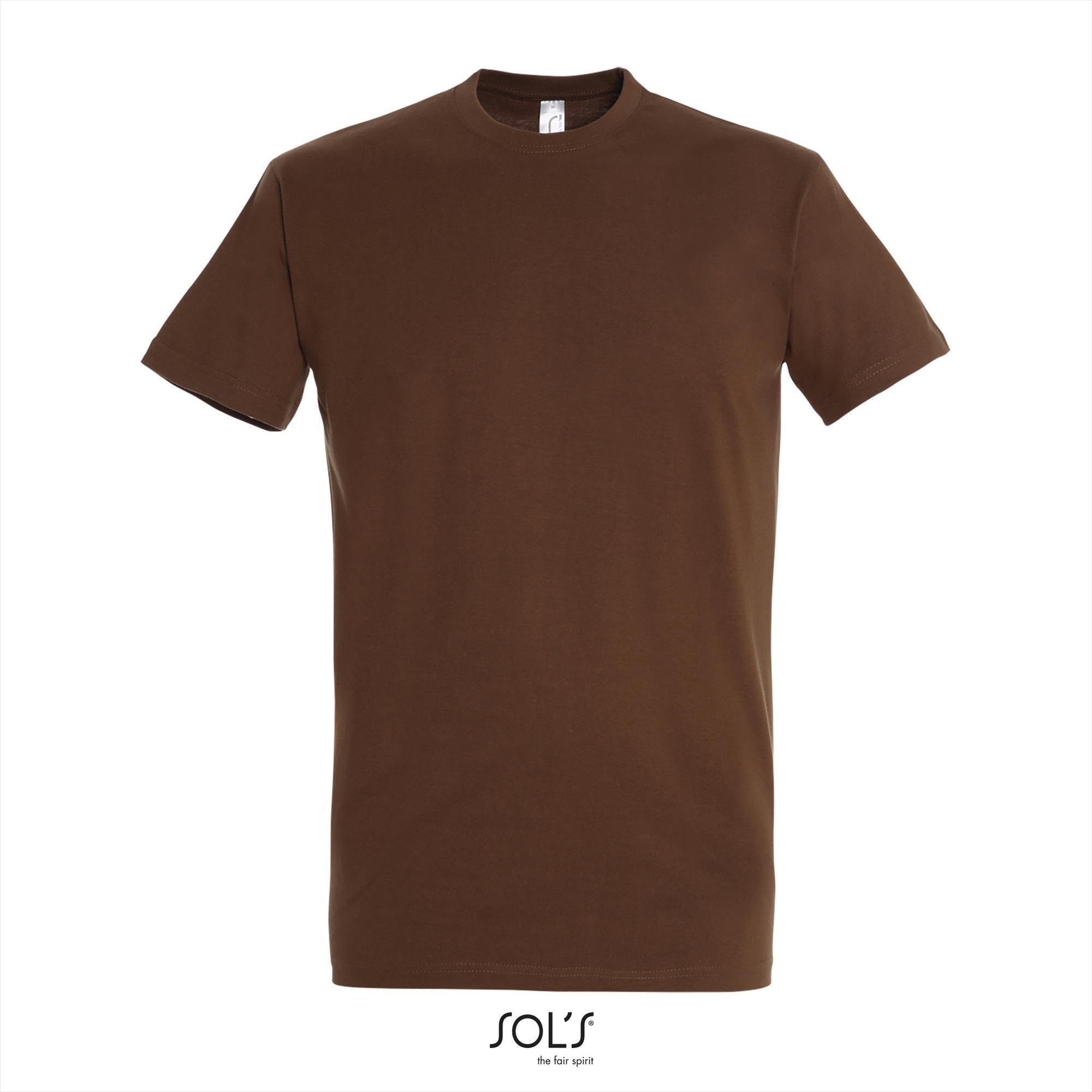 Klassieke heren T-shirt aarde kleur bruin