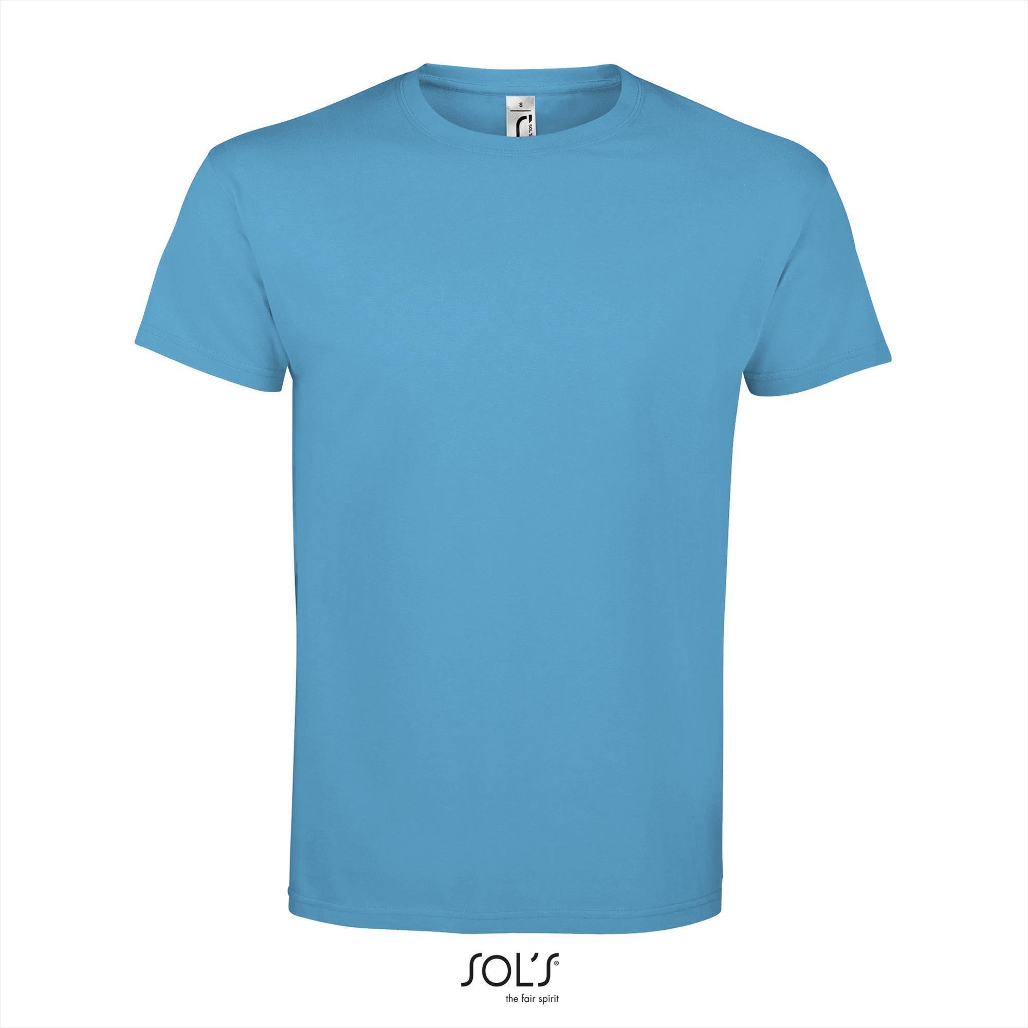 Klassieke heren T-shirt aqua blauw