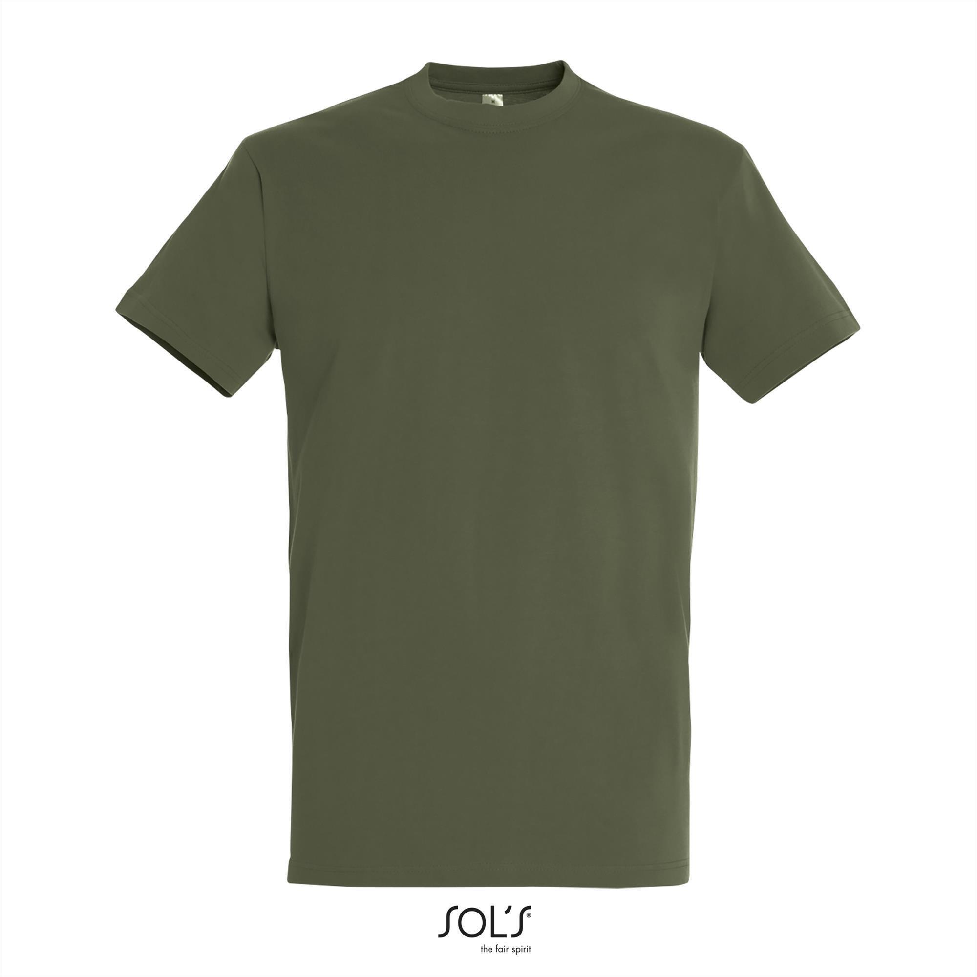 Klassieke heren T-shirt Army leger kleur
