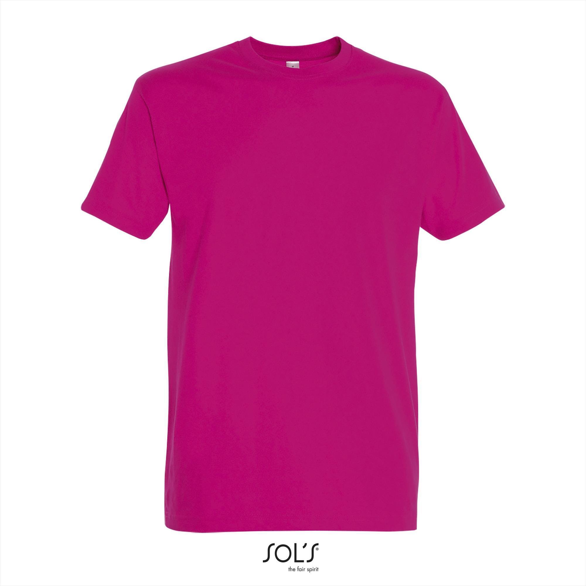 Klassieke heren T-shirt Fuchsia roze