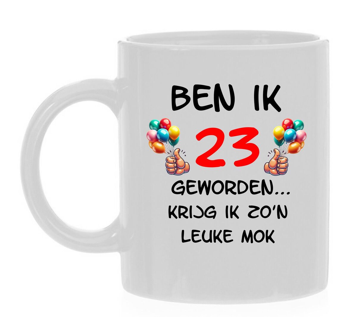 Koffie of thee beker verjaardag leeftijd 23 jaar