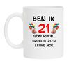 Koffie of thee mok feestelijk cadeau voor verjaardag 21 jaar