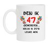 Leuke cadeau mok voor de leeftijd van 47 jaar orgineel en kleurrijk
