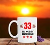 foto 4 Mok bedrukt met tekst woest aantrekkelijk en full colour print 33 jaar 