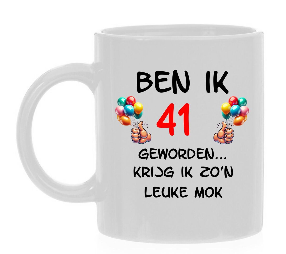 Mok beker voor koffie thee of melk voor leeftijd van 41 jaar grappig en orgineel