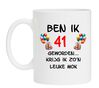 Mok beker voor koffie thee of melk voor leeftijd van 41 jaar grappig en orgineel