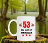 foto 2 Mok met grappige opdruk verjaardag 53 jaar woest aantrekkelijk