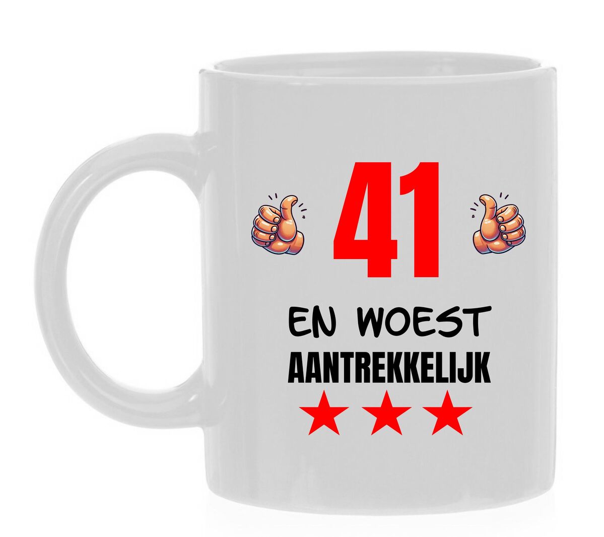 Mok met opdruk grappige tekst en leeftijd 41 jaar