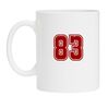 Mok wit met cijfer 83