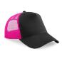 Mooie zwart met fuchsia trucker cap pet