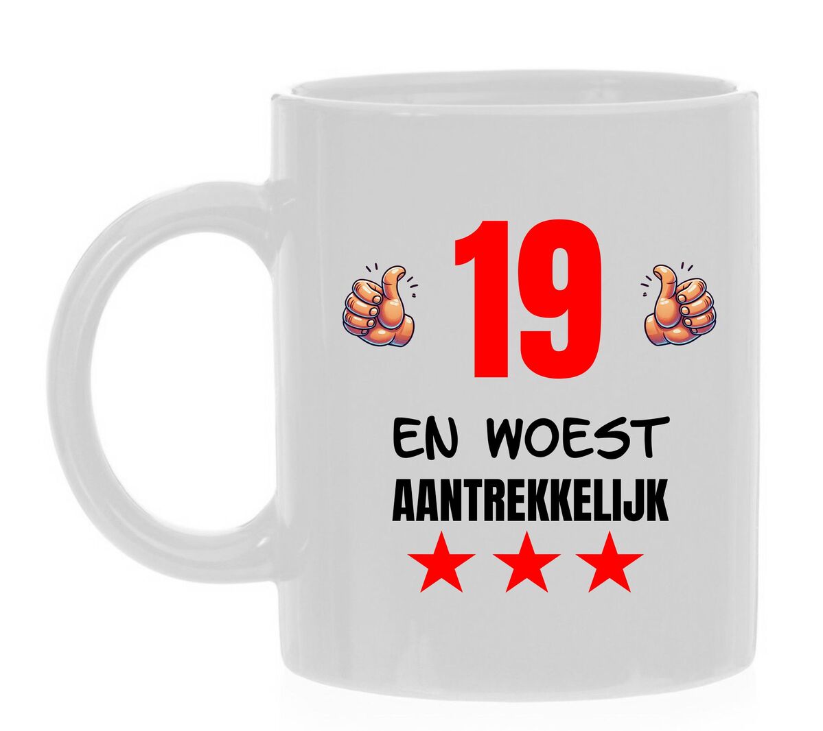 Negentien jaar en woest aantrekkelijk mok leuke beker voor verjaardag