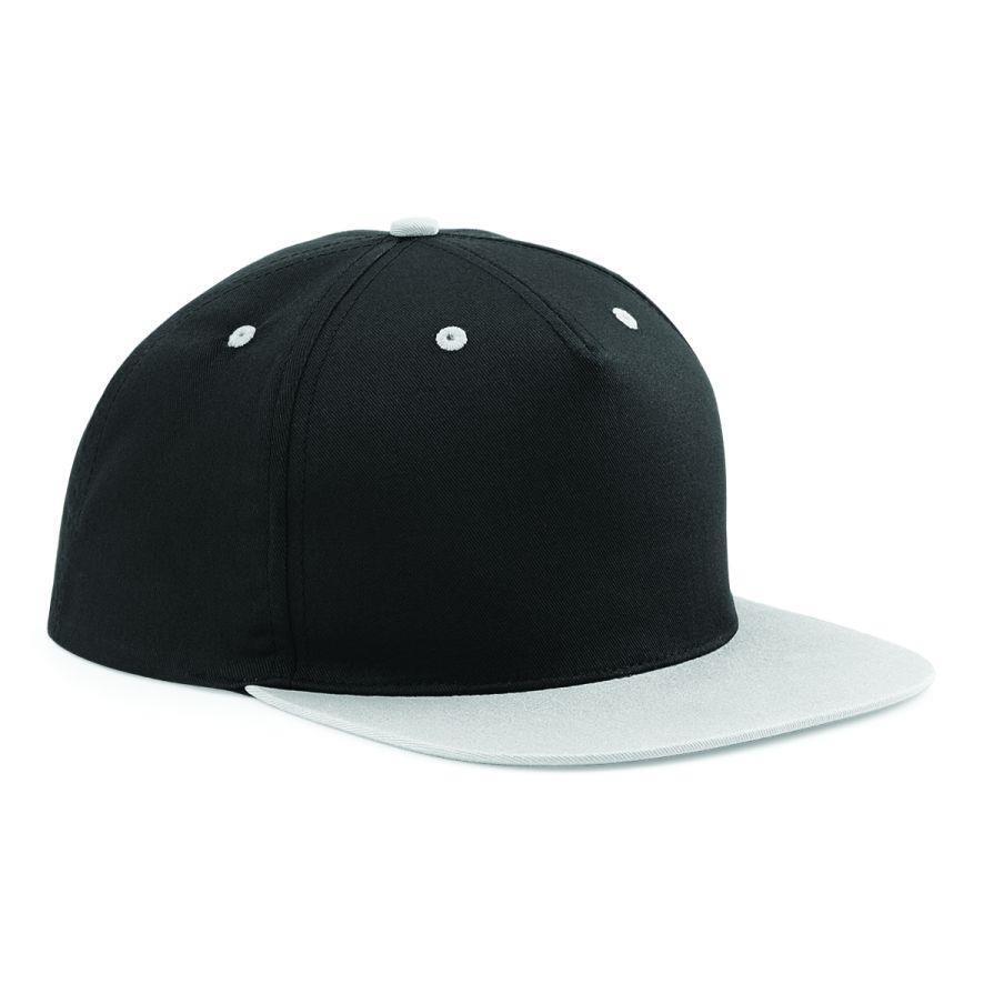 Retro pet cap zwart met grijze klep