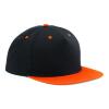 Retro pet cap zwart met oranje klep