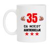 Thee mok verjaardag 35 leeftijd met leuke tekst voor een woest aantrekkelijke dame of man