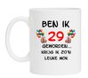 verjaardag mok 29 jaar leeftijd feestelijk 