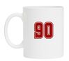 Wiite mok met het cijfer 90 opdruk