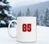 foto 2 Witte koffiebeker met het getal 85 als opdruk mok wit