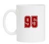 Witte mok met cijfer 95 als opdruk