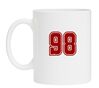 Witte mok met de opdruk 98