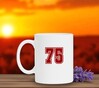 foto 4 Witte mok met het getal 75
