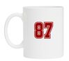 Witte mok met het getal 87