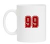 Witte mok met het getal 99 als print