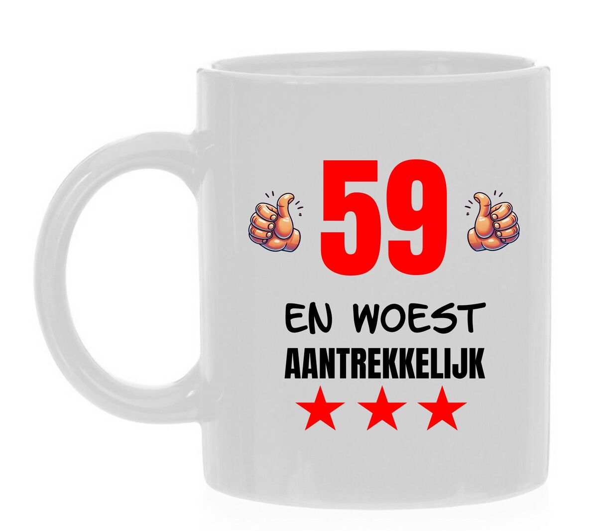 Bedrukte koffiemok 59 jaar leeftijd verjaardag woest aantrekkelijk