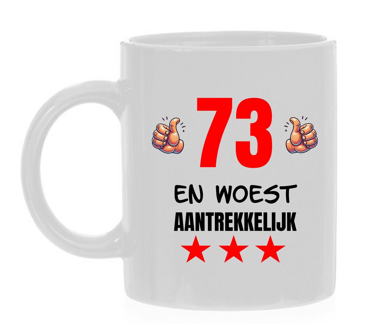 Beker voor een woest aantrekkelijke jarige van 73 jaar leeftijdsmok