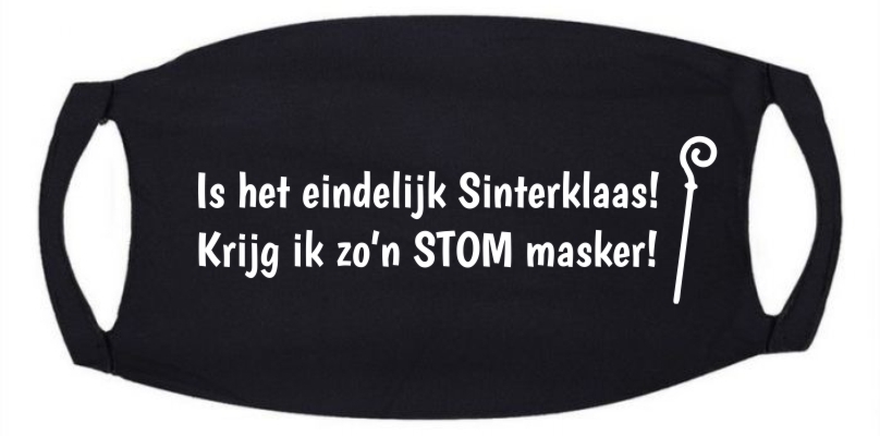 Gek mondmasker Sinterklaas grappig humor stom kadootje