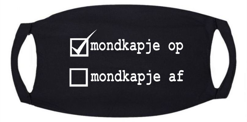 grappig mondmasker mondkapje op mondkapje af humor