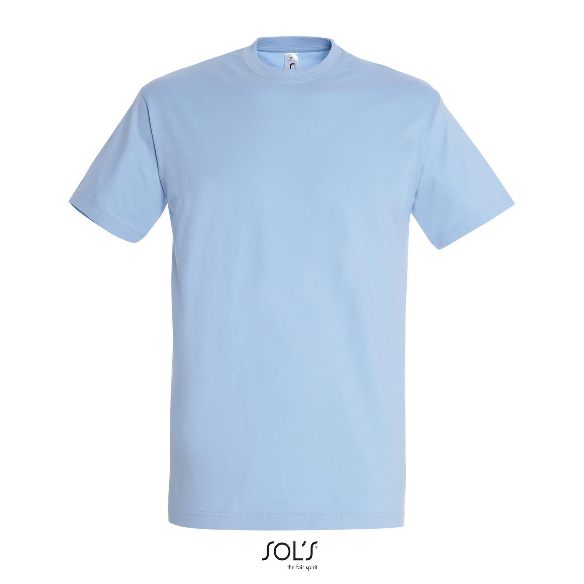 Klassieke heren T-shirt sky blue blauw