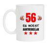 Mok bedrukt met tekst woest aantrekkelijk 56 jaar verjaardag