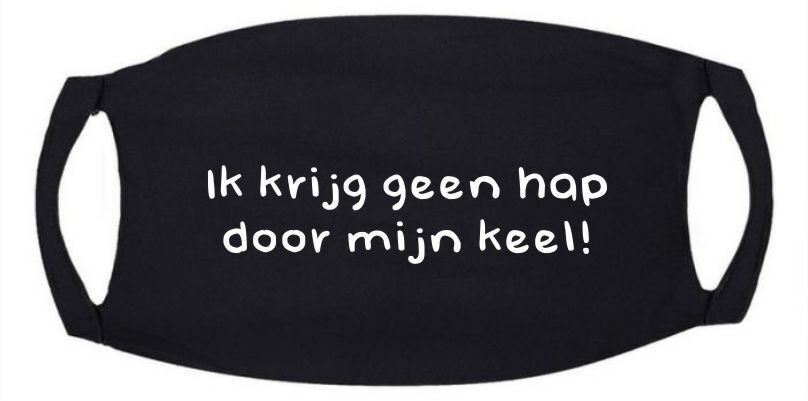 Mondmasker ik krijg geen hap door mijn keel