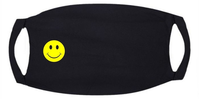 mondmasker Smiley emotion klein geel bedrukbaar eigen ontwerp vrolijke