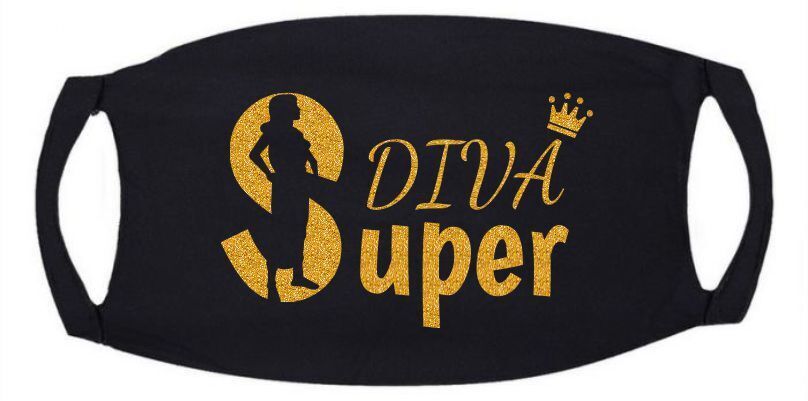 mondmasker super diva gouden glitter print