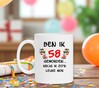 foto 4 beker met leuke tekst 58 jaar orgineel vrolijke print