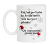 Fijne kerstdagen pap vader papa koffiemok derde kind grappig gek lollig leuk kerstcadeau
