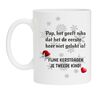 Fijne kerstdagen pap vader papa koffiemok tweede kind grappig gek lollig leuk kerstkado