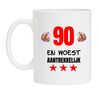 Grappige mok met tekst erop bedrukt leeftijd orgineel cadeau 91 jaar voor een verjaardag