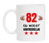 Koffie of thee mok verjaardag 82 jaar met opdruk woest aantrekkelijk