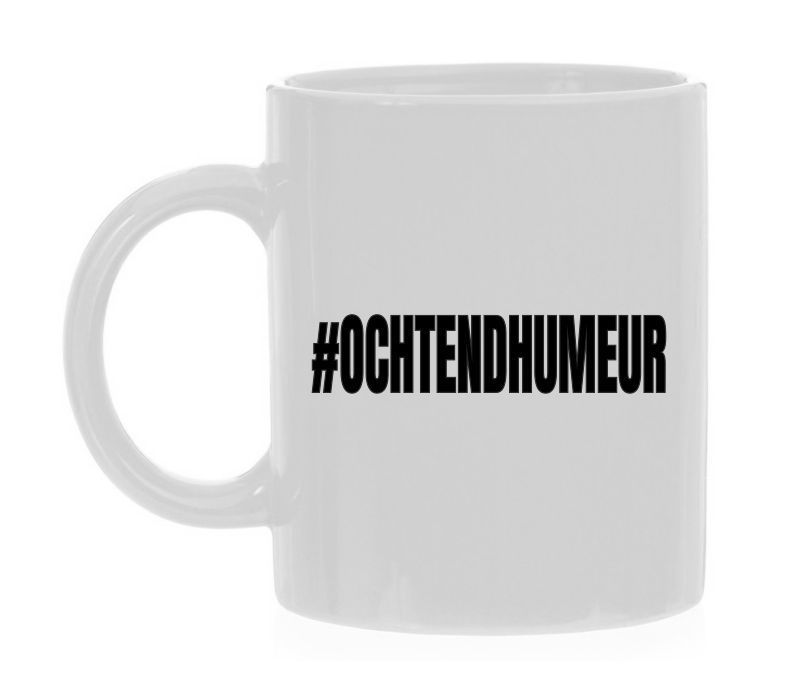 Koffiemok hashtag ochtendhumeur personaliseren