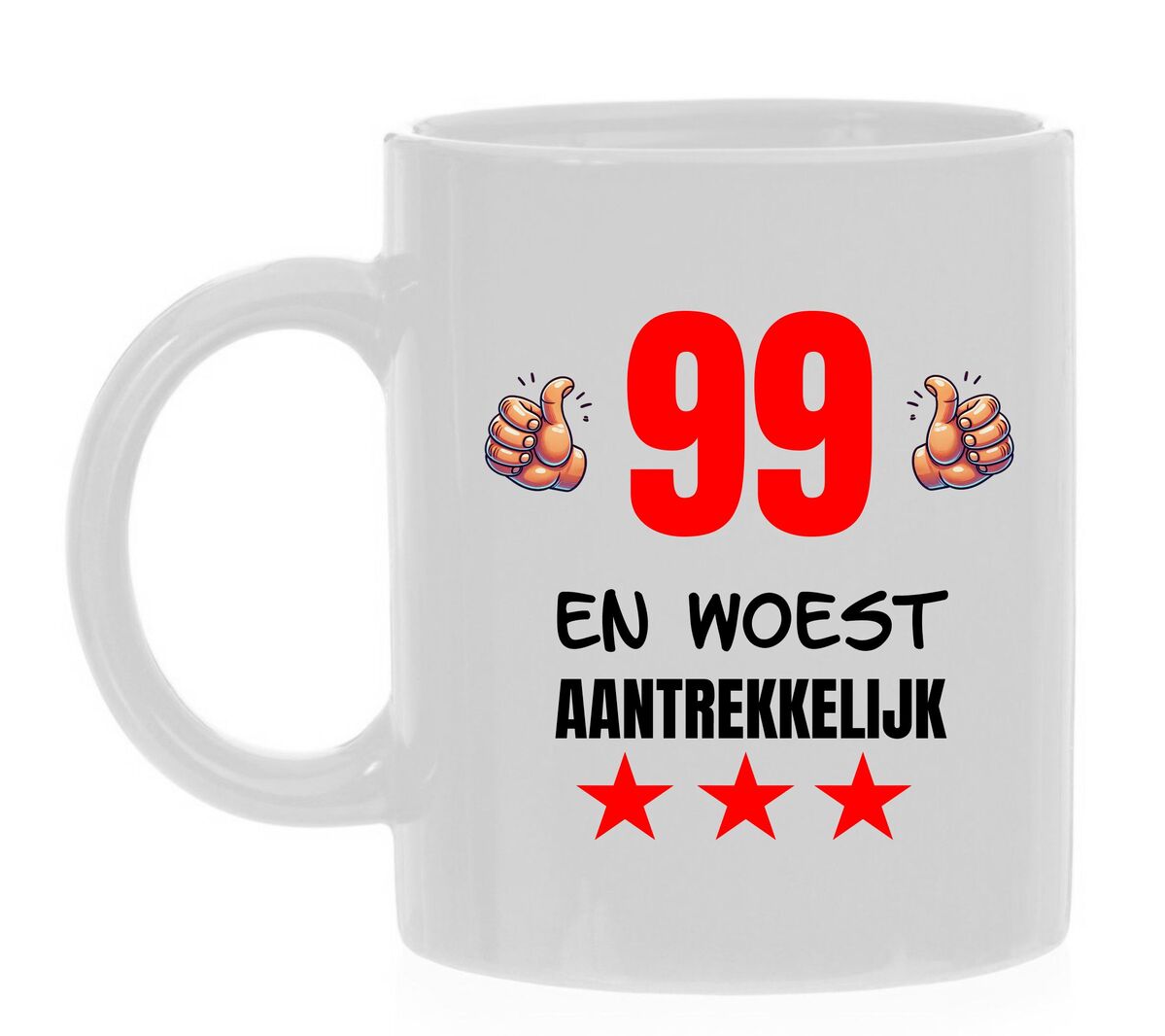 Leuke mok voor een verjaardag leeftijd 99 jaar met grappige tekst