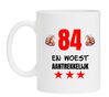 Mok leeftijd 84 jaar met grappige tekst voor koffie of thee