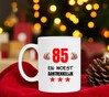 foto 2 Mok met een leuk verjaardag tekst 85 en woest aantrekkelijk leeftijd 85 jaar