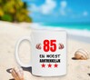 foto 4 Mok met een leuk verjaardag tekst 85 en woest aantrekkelijk leeftijd 85 jaar