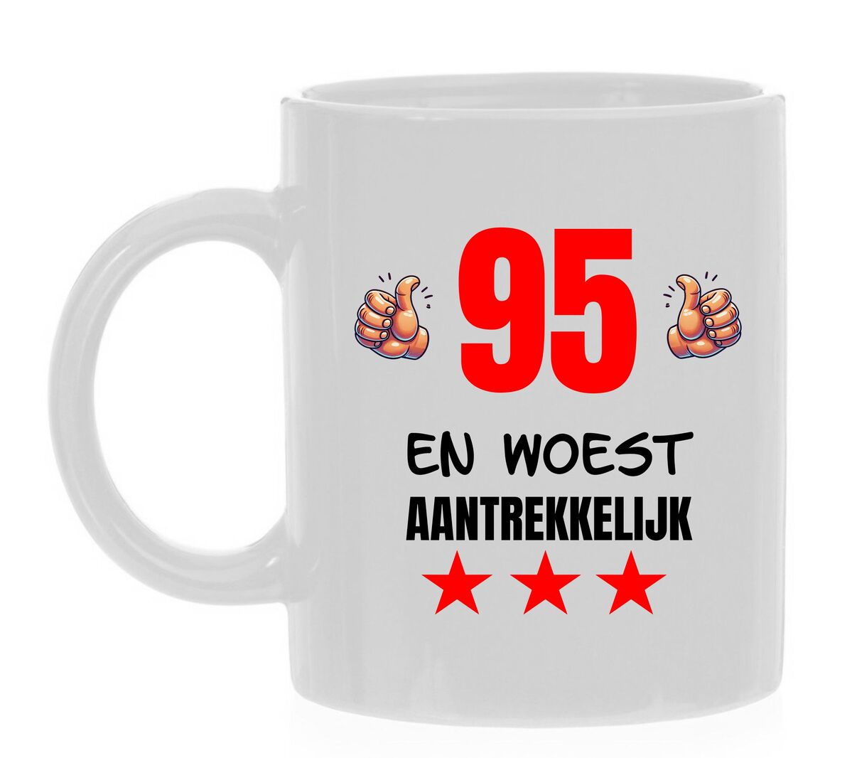 Mok met tekst erop 95 en woest aantrekkelijk verjaardag leeftijd 95 jaar