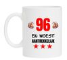 Mok met tekst erop bedrukt 96 en woest aantrekkelijk leuk cadeau voor een jarige van 96 jaar